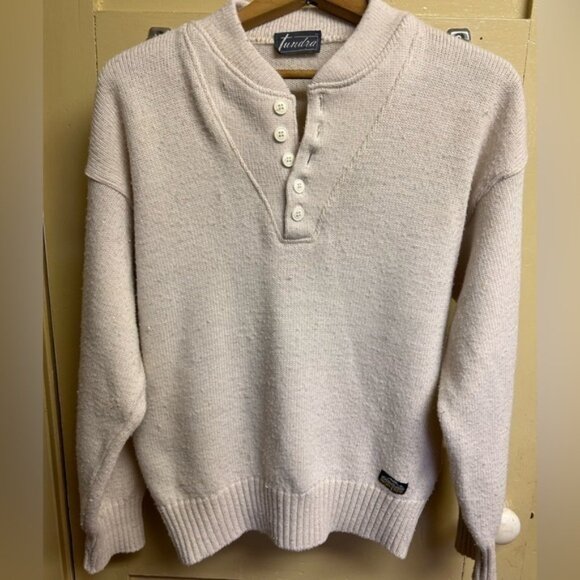 Vintage Tundra Wool Blend 1/4 Button Up Sweater - Picture 1 of 8